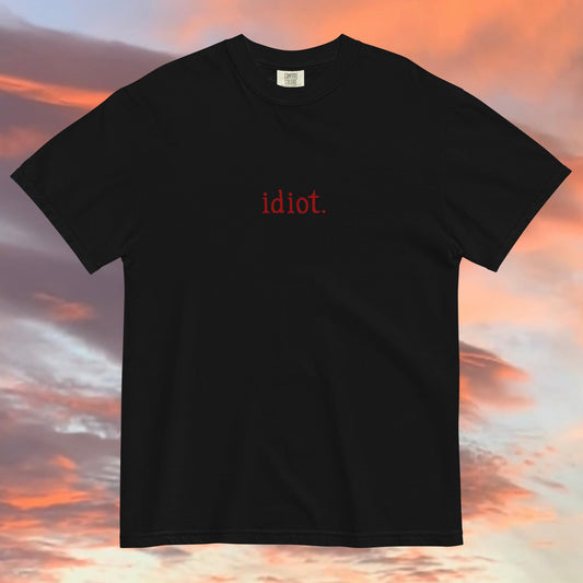 'idiot' by nyah rylie black and red t-shirt